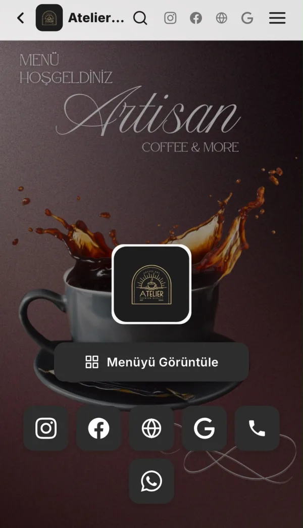 QRise dijital menü kapak sayfası